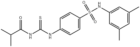 N-{[(4-{[(3,5-dimethylphenyl)amino]sulfonyl}phenyl)amino]carbonothioyl}-2-methylpropanamide Struktur