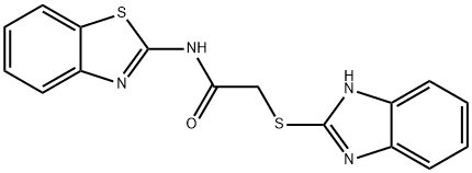 2-((1H-benzo[d]imidazol-2-yl)thio)-N-(benzo[d]thiazol-2-yl)acetamide Struktur