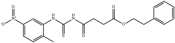 2-phenylethyl 4-({[(2-methyl-5-nitrophenyl)amino]carbonothioyl}amino)-4-oxobutanoate Struktur