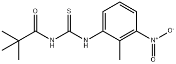 2,2-dimethyl-N-{[(2-methyl-3-nitrophenyl)amino]carbonothioyl}propanamide Struktur