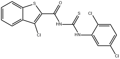 3-chloro-N-{[(2,5-dichlorophenyl)amino]carbonothioyl}-1-benzothiophene-2-carboxamide Struktur