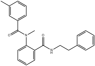 2-[methyl(3-methylbenzoyl)amino]-N-(2-phenylethyl)benzamide Struktur