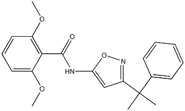 Benzamide, 2,6-dimethoxy-N-[3-(1-methyl-1-phenylethyl)-5-isoxazolyl]- Struktur