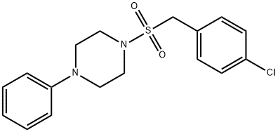 1-[(4-chlorophenyl)methylsulfonyl]-4-phenylpiperazine Struktur