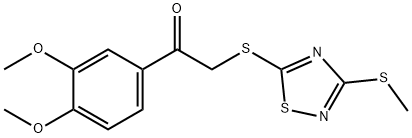 1-(3,4-dimethoxyphenyl)-2-{[3-(methylsulfanyl)-1,2,4-thiadiazol-5-yl]sulfanyl}ethanone Struktur