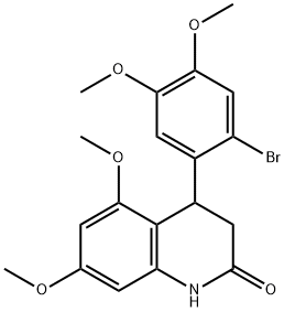 4-(2-bromo-4,5-dimethoxyphenyl)-5,7-dimethoxy-3,4-dihydro-1H-quinolin-2-one Struktur