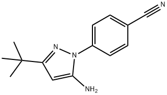 4-(5-Amino-3-tert-butyl-pyrazol-1-yl)-benzonitrile Struktur