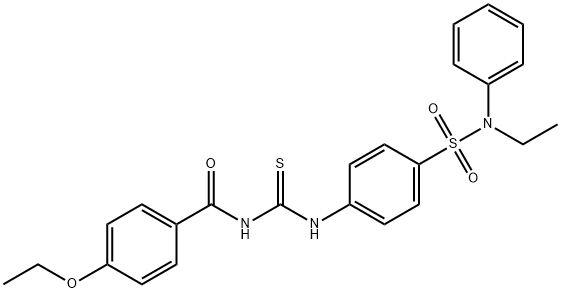 4-ethoxy-N-{[(4-{[ethyl(phenyl)amino]sulfonyl}phenyl)amino]carbonothioyl}benzamide Structure