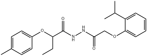 N'-[(2-isopropylphenoxy)acetyl]-2-(4-methylphenoxy)butanohydrazide Struktur