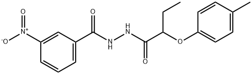 N'-[2-(4-methylphenoxy)butanoyl]-3-nitrobenzohydrazide Struktur