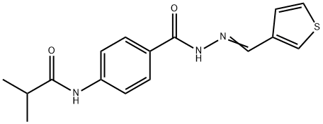 2-methyl-N-(4-{[2-(3-thienylmethylene)hydrazino]carbonyl}phenyl)propanamide Struktur