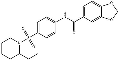 N-{4-[(2-ethylpiperidin-1-yl)sulfonyl]phenyl}-1,3-benzodioxole-5-carboxamide Struktur