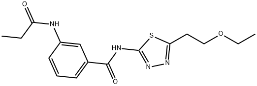 N-[5-(2-ethoxyethyl)-1,3,4-thiadiazol-2-yl]-3-(propanoylamino)benzamide Struktur