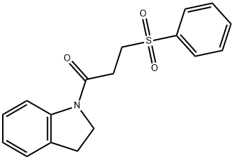 3-(benzenesulfonyl)-1-(2,3-dihydroindol-1-yl)propan-1-one Struktur