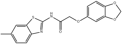 2-(1,3-benzodioxol-5-yloxy)-N-(6-methyl-1,3-benzothiazol-2-yl)acetamide Struktur