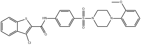 3-chloro-N-[4-[4-(2-methoxyphenyl)piperazin-1-yl]sulfonylphenyl]-1-benzothiophene-2-carboxamide Struktur