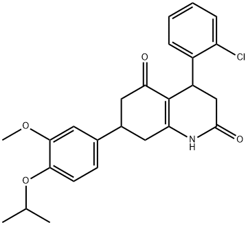 4-(2-chlorophenyl)-7-(3-methoxy-4-propan-2-yloxyphenyl)-1,3,4,6,7,8-hexahydroquinoline-2,5-dione Struktur