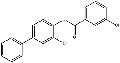 3-bromo-4-biphenylyl 3-chlorobenzoate Struktur