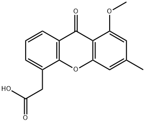 9H-Xanthene-4-acetic acid, 8-methoxy-6-methyl-9-oxo- Struktur