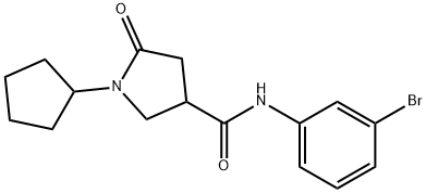 N-(3-bromophenyl)-1-cyclopentyl-5-oxopyrrolidine-3-carboxamide Struktur