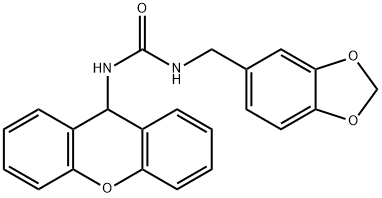 N-(1,3-benzodioxol-5-ylmethyl)-N'-(9H-xanthen-9-yl)urea Struktur