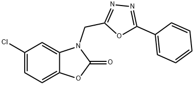 5-chloro-3-[(5-phenyl-1,3,4-oxadiazol-2-yl)methyl]-1,3-benzoxazol-2-one Struktur