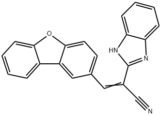 2-(1H-Benzoimidazol-2-yl)-3-dibenzofuran-2-yl-acrylonitrile Struktur