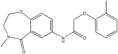 N-(4-methyl-5-oxo-2,3-dihydro-1,4-benzoxazepin-7-yl)-2-(2-methylphenoxy)acetamide Struktur