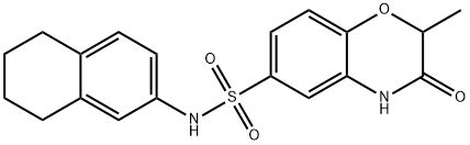 2-methyl-3-oxo-N-(5,6,7,8-tetrahydro-2-naphthalenyl)-3,4-dihydro-2H-1,4-benzoxazine-6-sulfonamide Structure