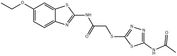 2-{[5-(acetylamino)-1,3,4-thiadiazol-2-yl]sulfanyl}-N-(6-ethoxy-1,3-benzothiazol-2-yl)acetamide Struktur