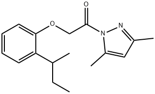 1-[(2-sec-butylphenoxy)acetyl]-3,5-dimethyl-1H-pyrazole Struktur