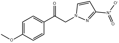 1-(4-methoxyphenyl)-2-(3-nitro-1H-pyrazol-1-yl)ethan-1-one Struktur