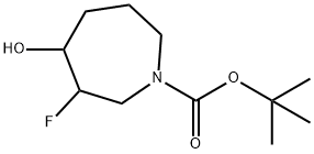 Tert-Butyl 3-Fluoro-4-Hydroxyazepane-1-Carboxylate Struktur