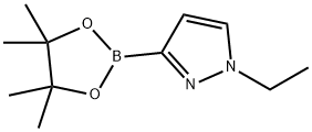 1-Ethyl-3-(4,4,5,5-tetramethyl-[1,3,2]dioxaborolan-2-yl)-1H-pyrazole Struktur