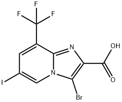 3-Bromo-6-iodo-8-trifluoromethyl-imidazo[1,2-a]pyridine-2-carboxylic acid Structure