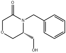 (R)-4-Benzyl-5-hydroxymethylmorpholin-3-one Struktur