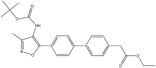 ethyl 2-(4'-(4-(tert-butoxycarbonylamino)-3-methylisoxazol-5-yl)biphenyl-4-yl)acetate Struktur