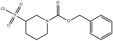 BENZYL 3-(CHLOROSULFONYL)PIPERIDINE-1-CARBOXYLATE Struktur