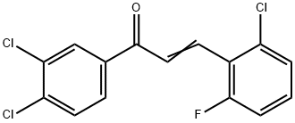 (2E)-3-(2-chloro-6-fluorophenyl)-1-(3,4-dichlorophenyl)prop-2-en-1-one Struktur