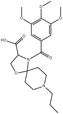 8-propyl-4-(3,4,5-trimethoxybenzoyl)-1-oxa-4,8-diazaspiro[4.5]decane-3-carboxylic acid Struktur