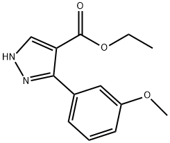 ethyl 5-(3-methoxyphenyl)-1H-pyrazole-4-carboxylate Struktur