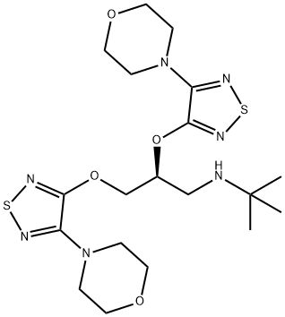 N-[(2S)-2,3-bis[(4-morpholin-4-yl-1,2,5-thiadiazol-3-yl)oxy]propyl]-2-methylpropan-2-amine Structure