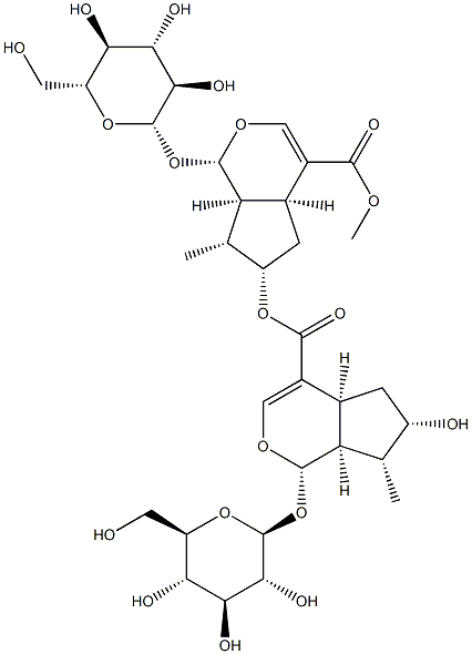 Cyclopenta[c]pyran-4-carboxylicacid, 1-(b-D-glucopyranosyloxy)-6-[[[(1S,4aS,6S,7R,7aS)-1-(b-D-glucopyranosyloxy)-1,4a,5,6,7,7a-hexahydro-6-hydroxy-7-methylcyclopenta[c]pyran-4-yl]carbonyl]oxy]-1,4a,5,6,7,7a-hexahydro-7-methyl-,methyl ester, (1S,4aS,6S,7R,7aS)-