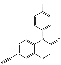 4-(4-FLUOROPHENYL)-3-OXO-3,4-DIHYDRO-2H-BENZO[B][1,4]THIAZINE-7-CARBONITRILE Struktur