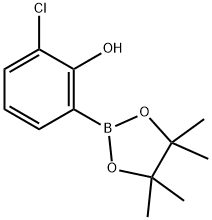 2-Chloro-6-(tetramethyl-1,3,2-dioxaborolan-2-yl)phenol Struktur