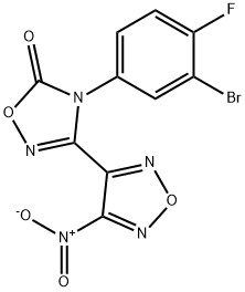 4-(3-bromo-4-fluorophenyl)-3-(4-nitro-1,2,5-oxadiazol-3-yl)-1,2,4-oxadiazol-5(4H)-one Struktur