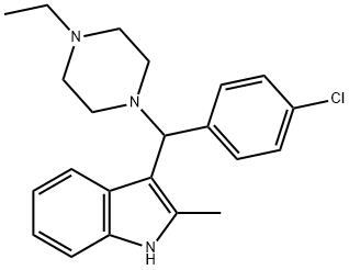 3-((4-chlorophenyl)(4-ethylpiperazin-1-yl)methyl)-2-methyl-1H-indole Struktur