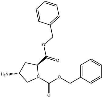 1,2-Pyrrolidinedicarboxylic acid, 4-amino-, 1,2-bis(phenylmethyl) ester, (2S,4R)- Struktur