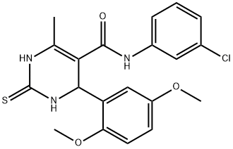 N-(3-chlorophenyl)-4-(2,5-dimethoxyphenyl)-6-methyl-2-thioxo-1,2,3,4-tetrahydropyrimidine-5-carboxamide Struktur