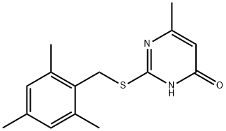 6-methyl-2-[(2,4,6-trimethylphenyl)methylsulfanyl]-1H-pyrimidin-4-one Struktur